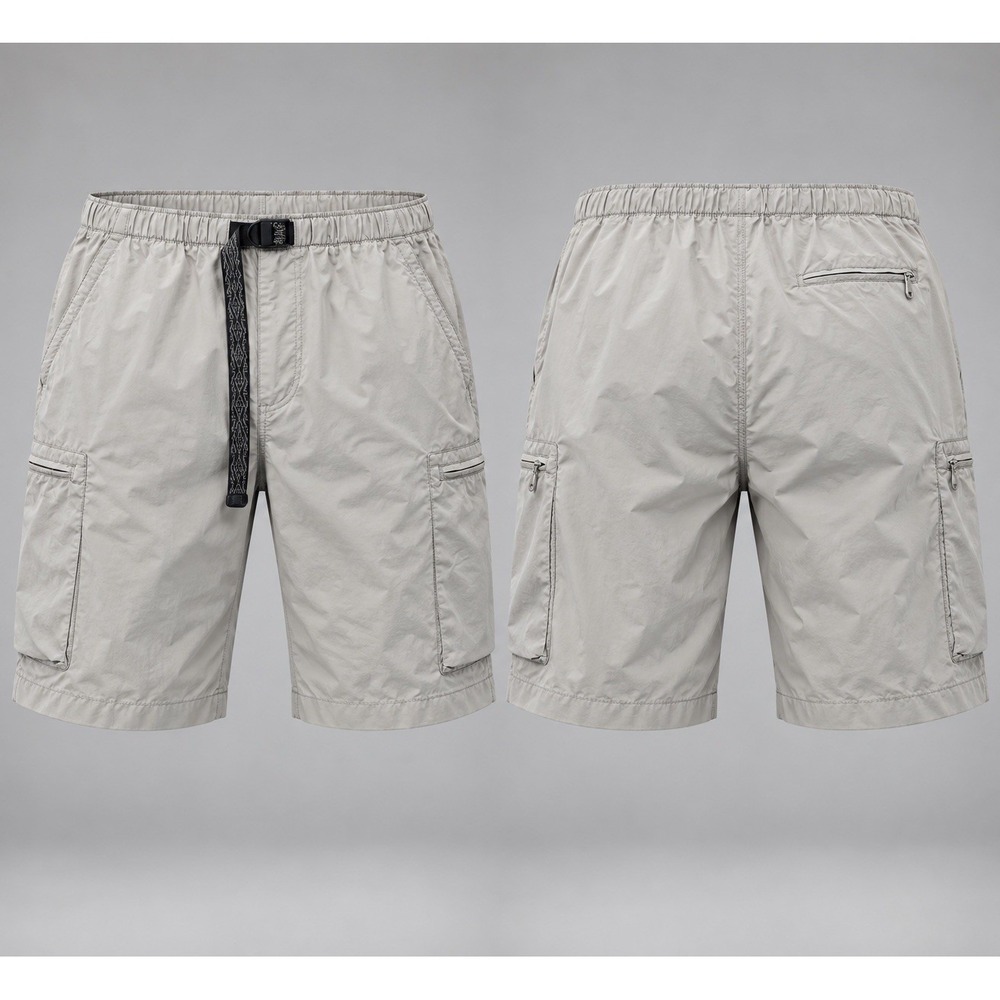 Columbia Omni-Shade Hiking Shorts Men's Large Gray Belted Mesh Lined